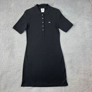 Lacoste Women's Size 6 Black Short Sleeve Polo Dress Stretch Pique‎ VTG NWT